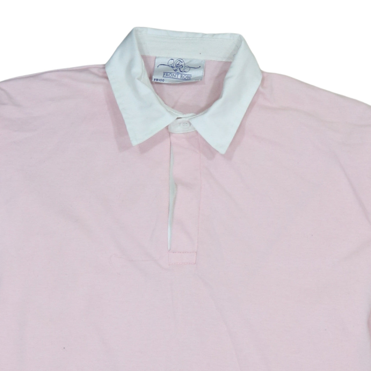 Front Row Men's Pink Collared Henley Rugby Sweatshirt XL