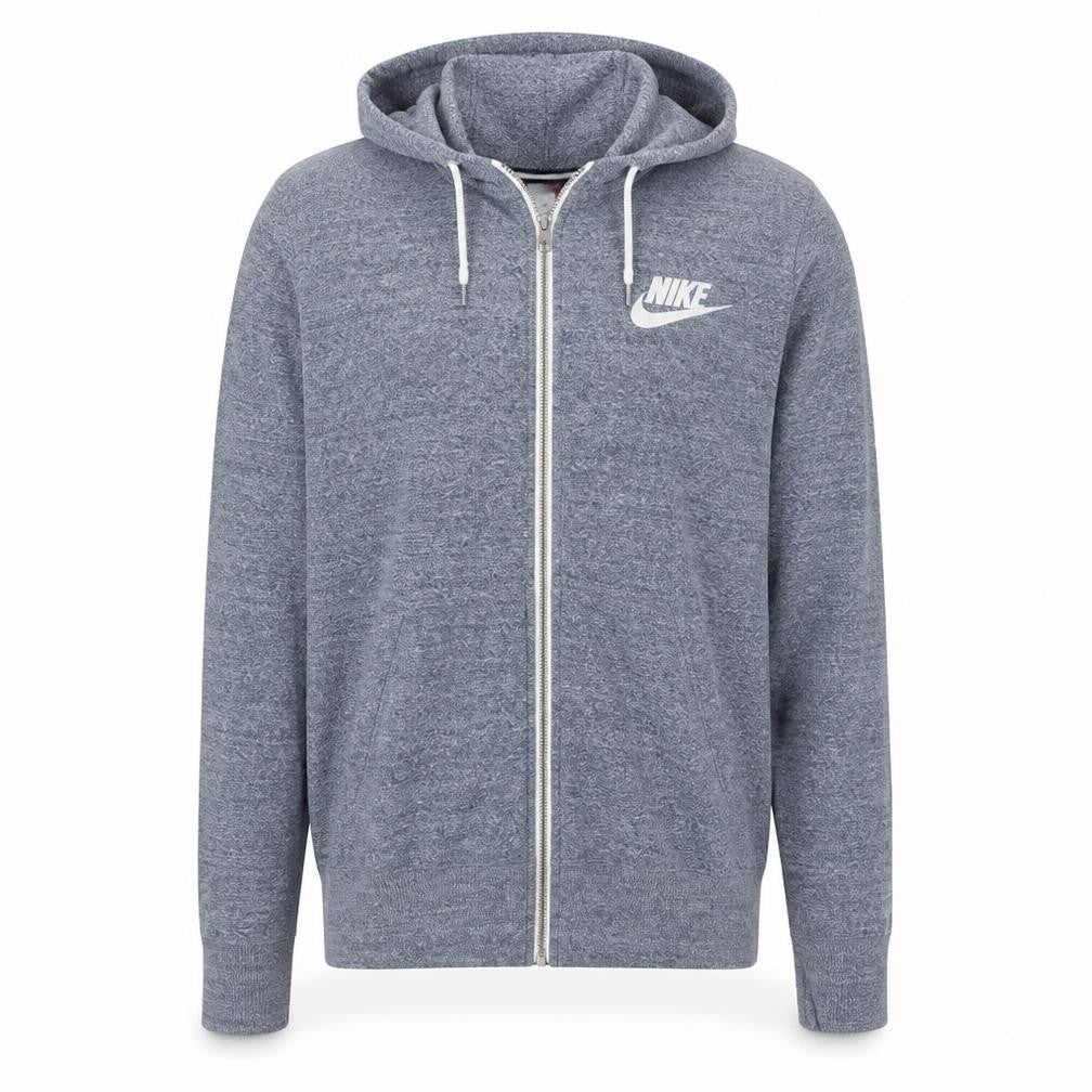 Nike Men's Grey Full Zip Hoodie Size L Lightweight Cotton Blend