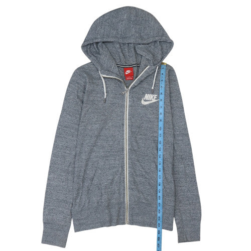 Nike Men's Grey Full Zip Hoodie Size L Lightweight Cotton Blend