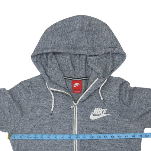 Nike Men's Grey Full Zip Hoodie Size L Lightweight Cotton Blend