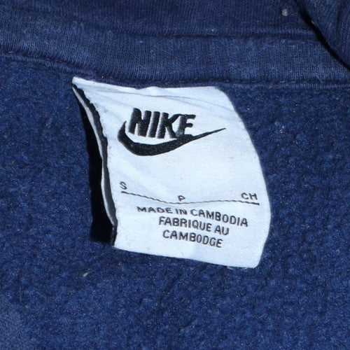Nike Men's Blue Pullover Hoodie Small Fleece Regular Fit