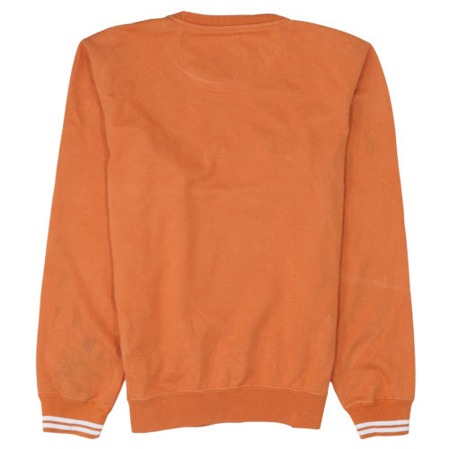 Champion Mens Orange Crew Neck Sweatshirt Medium Pullover Logo Athletic