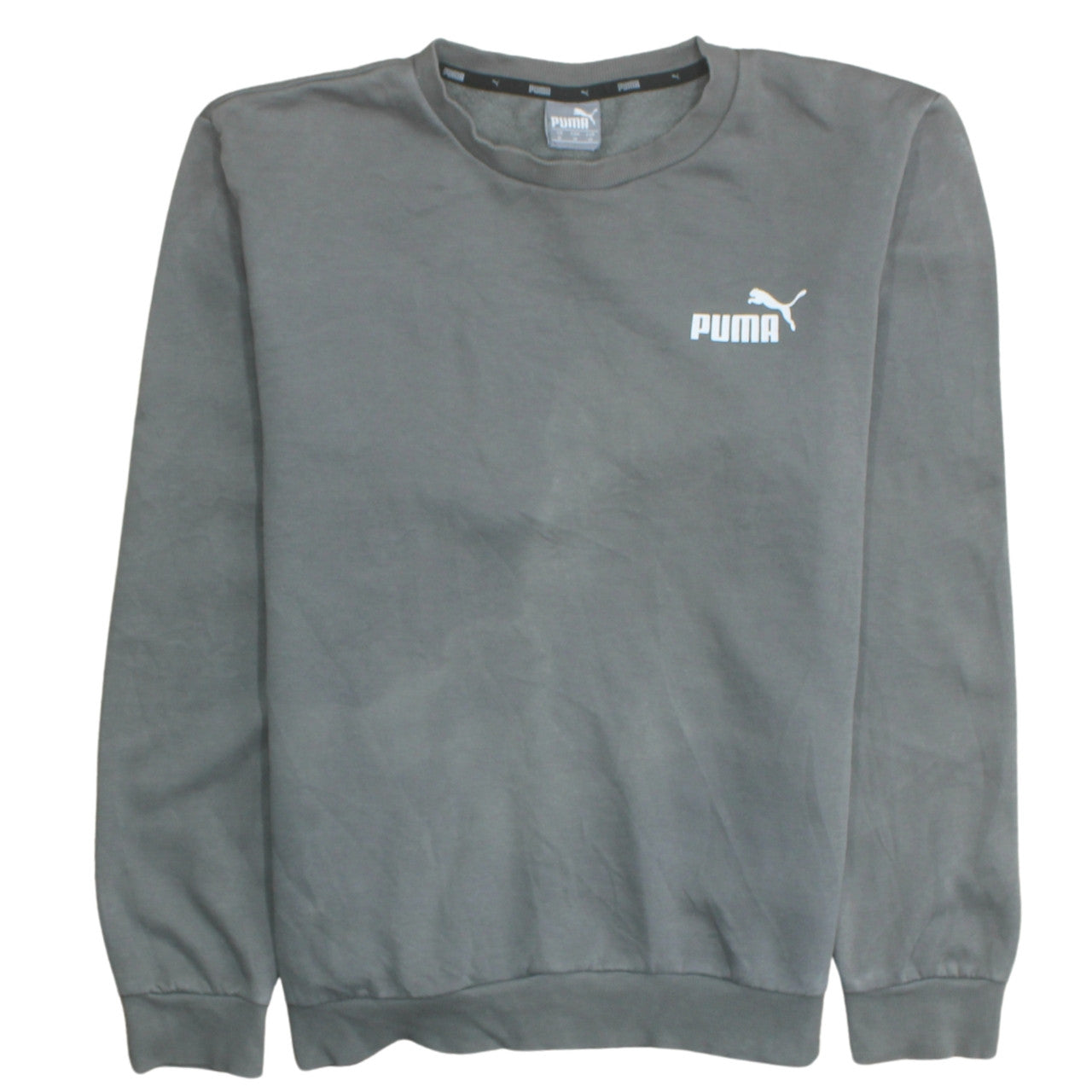 Puma Men’s Grey Crew Neck Pullover Sweatshirt M Regular Fit