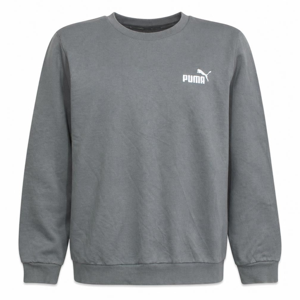 Puma Men’s Grey Crew Neck Pullover Sweatshirt M Regular Fit