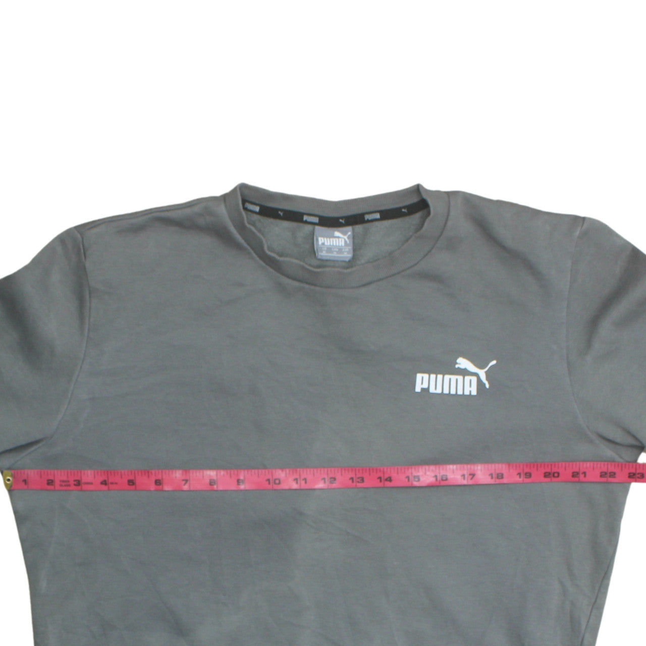 Puma Men’s Grey Crew Neck Pullover Sweatshirt M Regular Fit