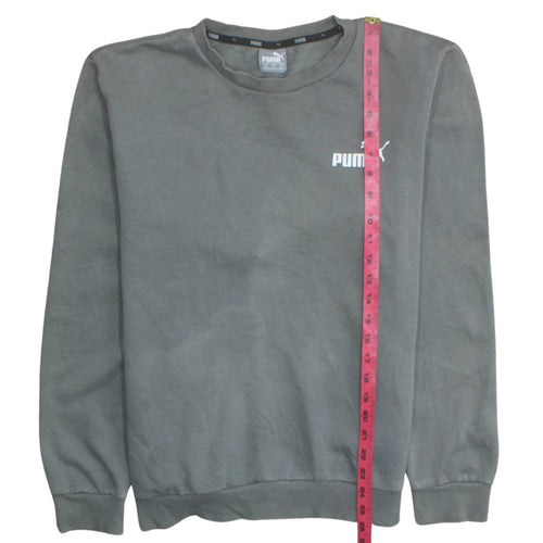 Puma Men’s Grey Crew Neck Pullover Sweatshirt M Regular Fit