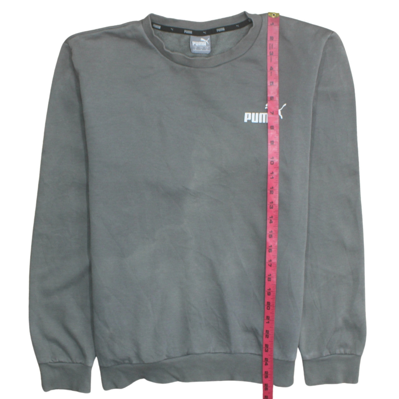 Puma Men’s Grey Crew Neck Pullover Sweatshirt M Regular Fit