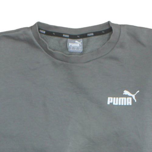 Puma Men’s Grey Crew Neck Pullover Sweatshirt M Regular Fit
