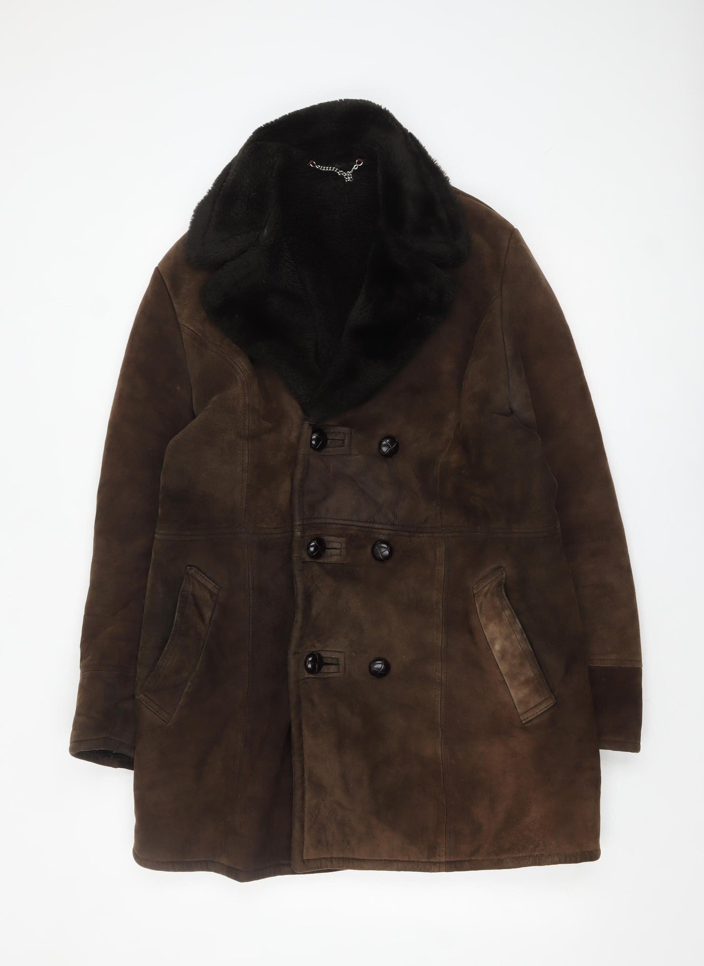 John Collier Brown Suede Shearling Lined Women's Coat Size 12