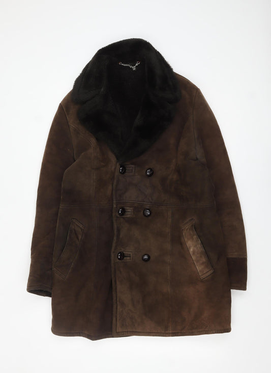 John Collier Brown Suede Shearling Lined Women's Coat Size 12