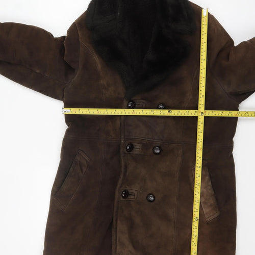 John Collier Brown Suede Shearling Lined Women's Coat Size 12