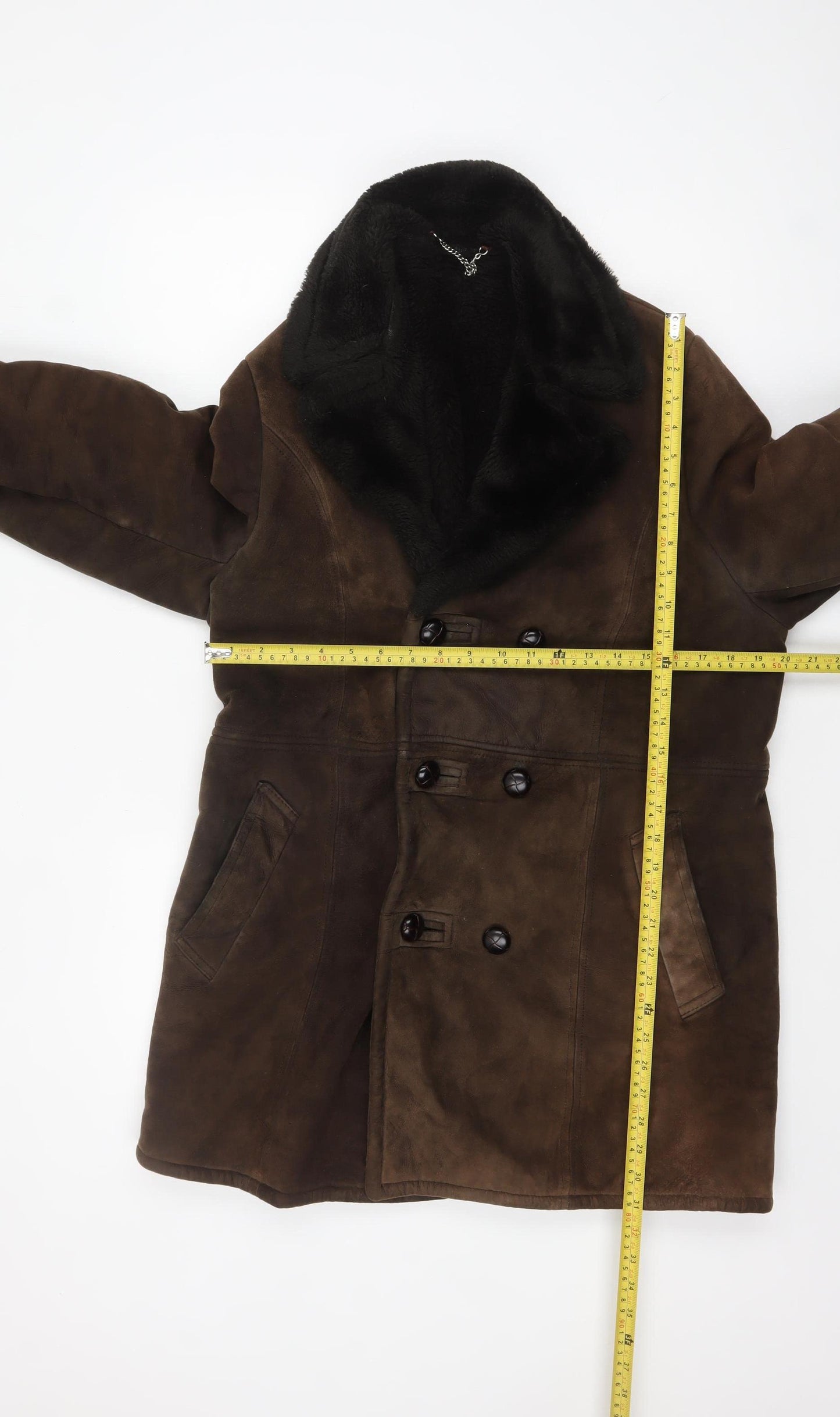 John Collier Brown Suede Shearling Lined Women's Coat Size 12