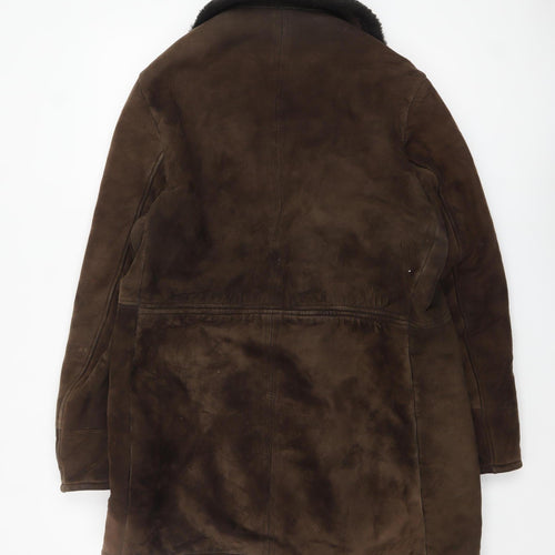 John Collier Brown Suede Shearling Lined Women's Coat Size 12