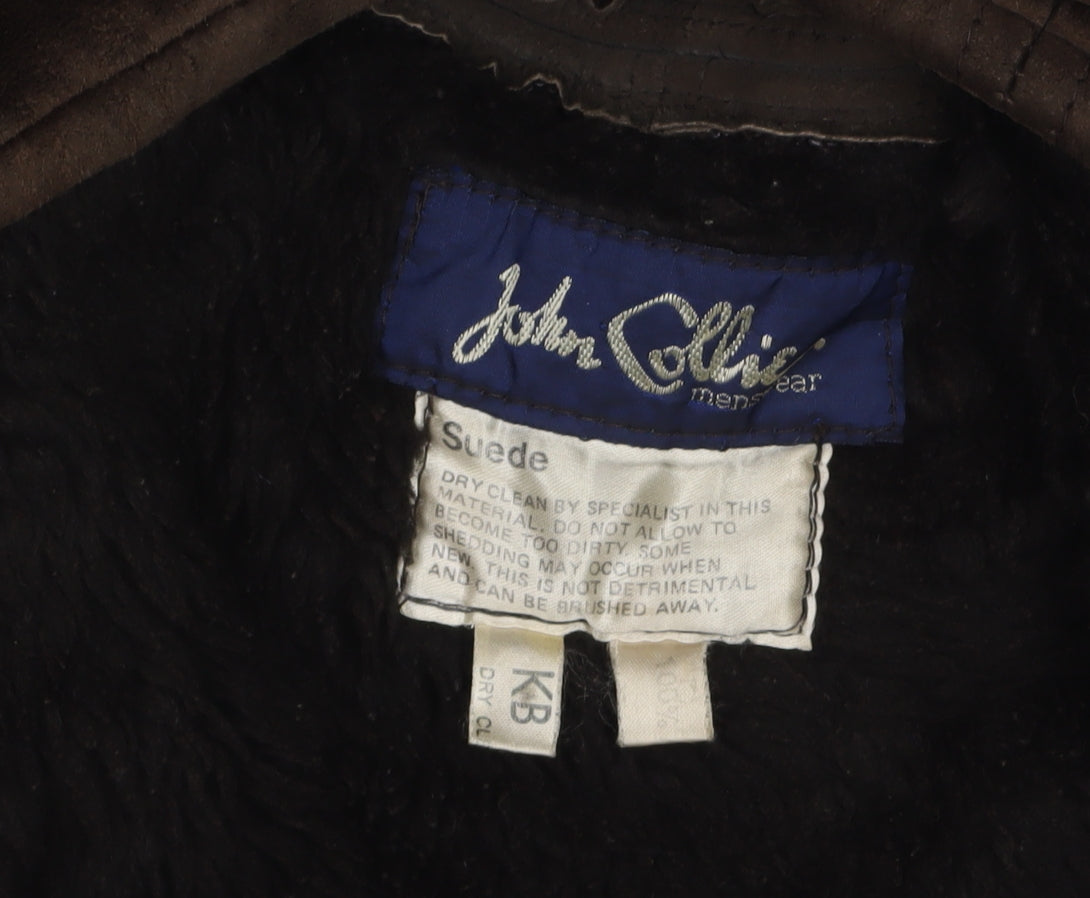 John Collier Brown Suede Shearling Lined Women's Coat Size 12
