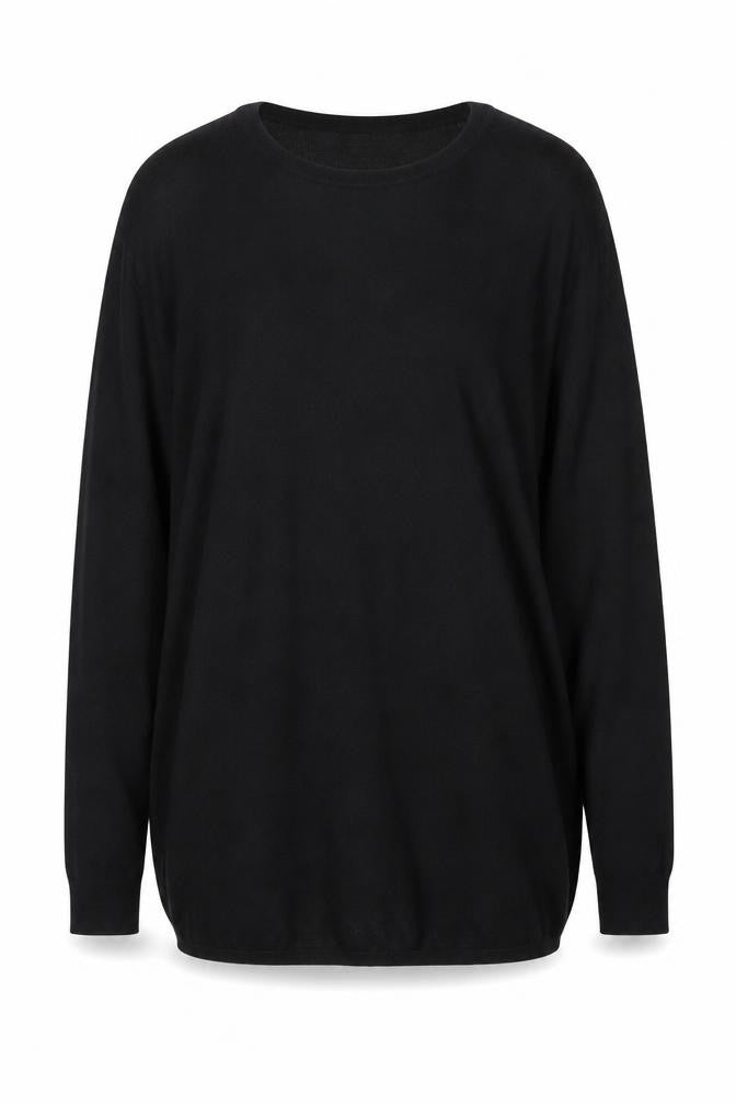 Front view of Zara Women Black Cotton Knit Long Sleeve jumper, size 12
