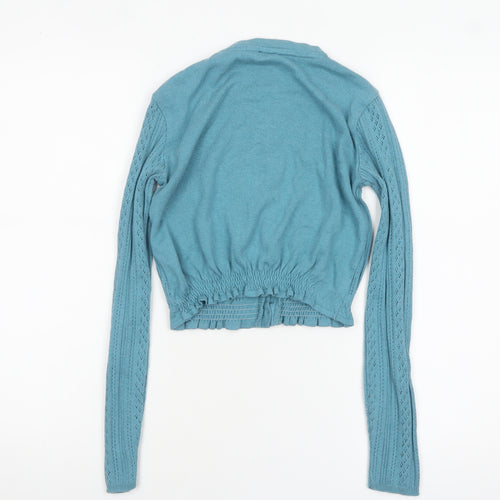Tunsia Textiles Women's Blue Knit Button Cardigan Size S