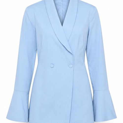 PrettyLittleThing Women Blue Blazer Jacket UK 12 Long Sleeve Double-Breasted