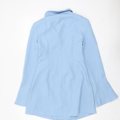 PrettyLittleThing Women Blue Blazer Jacket UK 12 Long Sleeve Double-Breasted