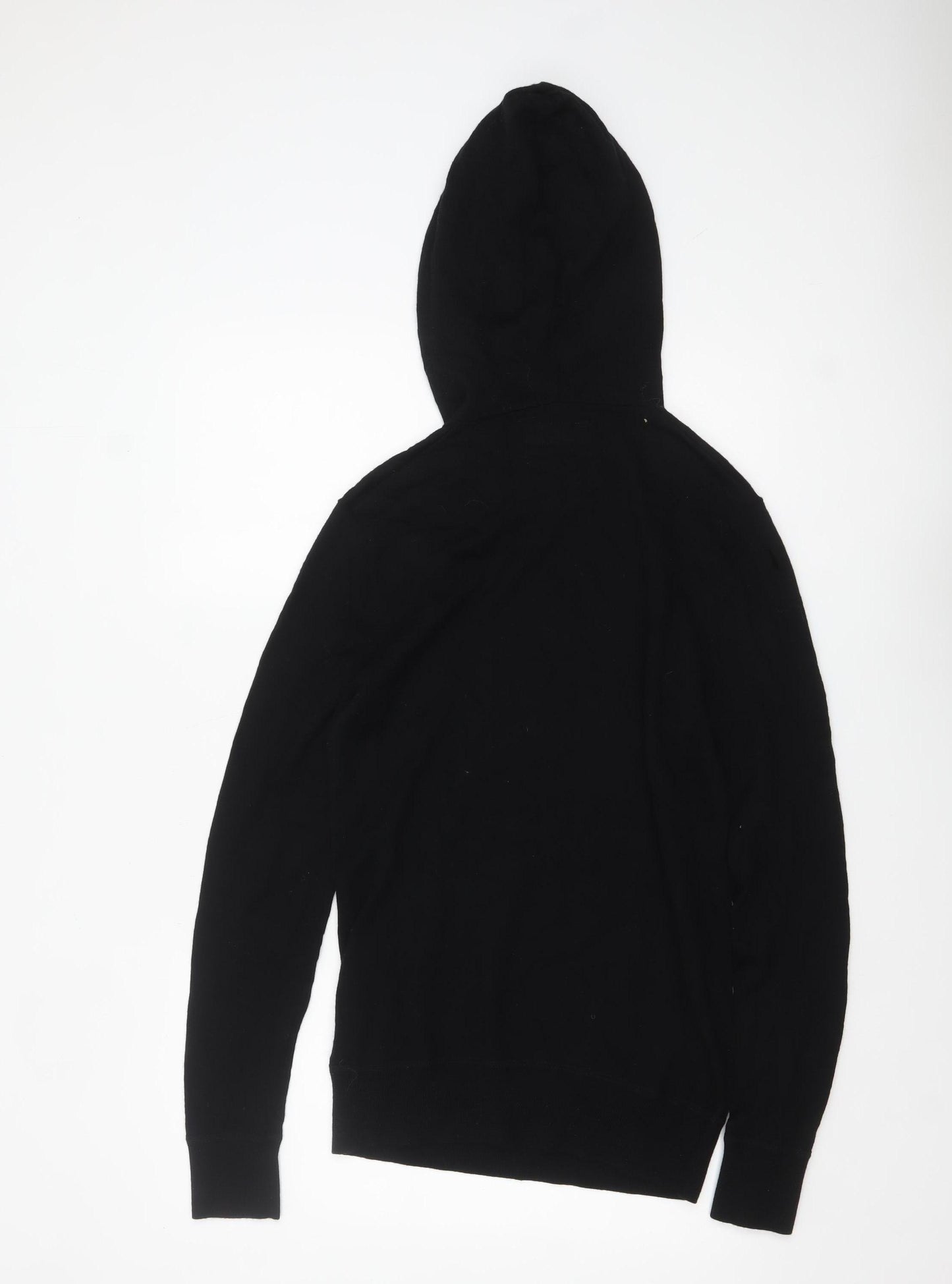 AllSaints Men’s Black Merino Wool Hooded Pullover Jumper Medium
