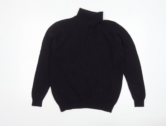 Paul Costelloe Men's Black Wool Roll Neck Jumper Size L