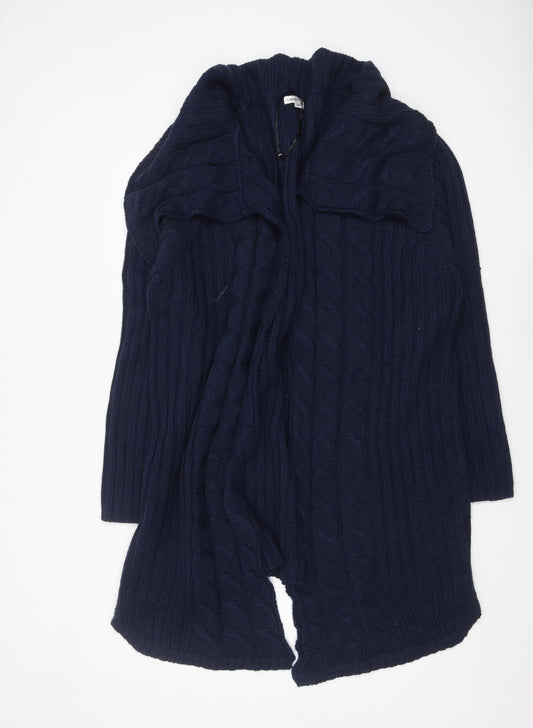 Tommy & Kate Women's Blue Open Front Cable Knit Cardigan Size 24