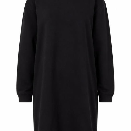 Zara Women Black Size 12 Long Sleeve Cotton T-Shirt Dress