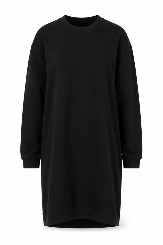 Zara Women Black Size 12 Long Sleeve Cotton T-Shirt Dress
