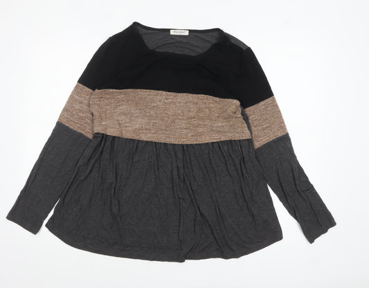 Bearslant Womens Multicoloured Tunic Blouse M Long Sleeve Relaxed Fit