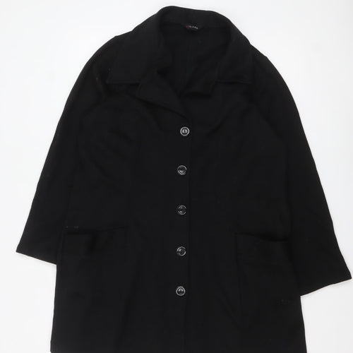 Yours Clothing Womens Black Plus Size 18 Mid-Length Overcoat