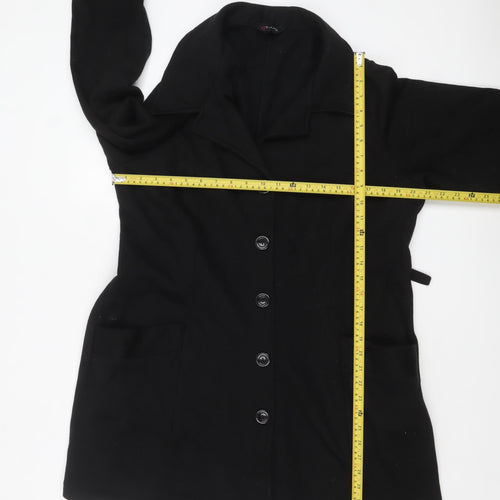Yours Clothing Womens Black Plus Size 18 Mid-Length Overcoat
