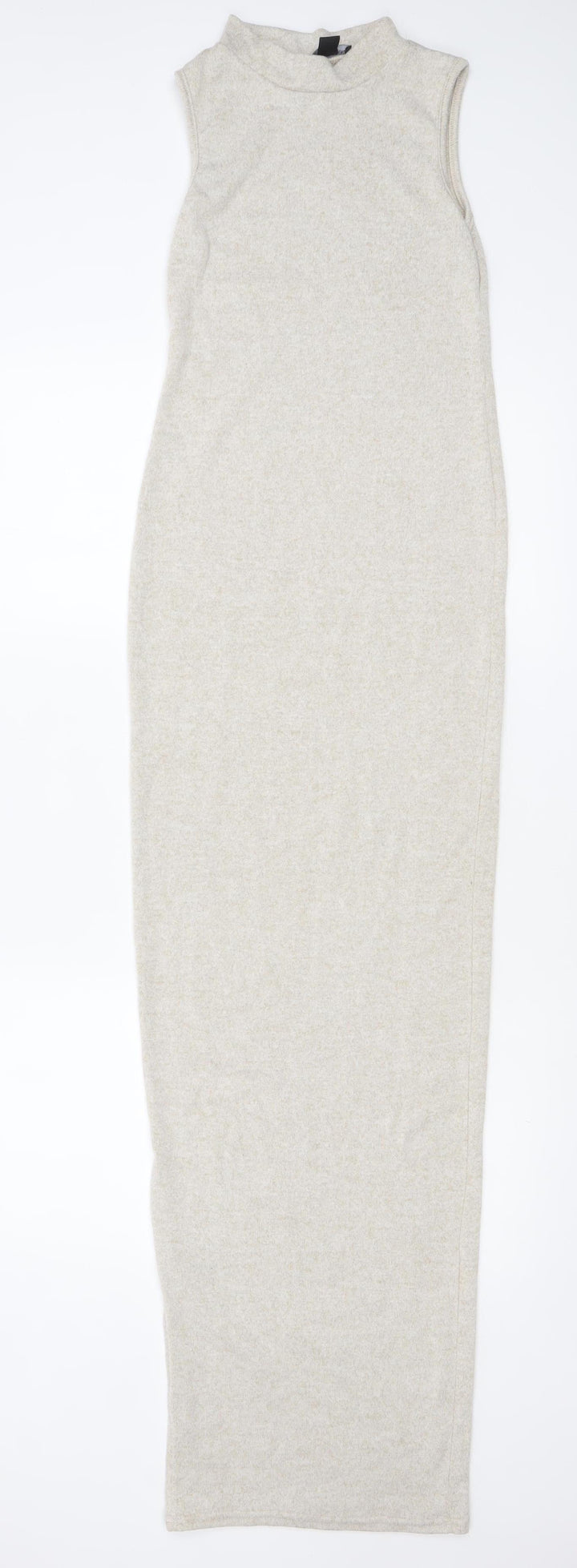 PrettyLittleThing Women Beige Size 8 Long Bodycon Knit Dress