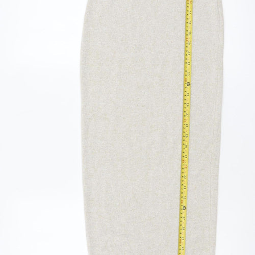 PrettyLittleThing Women Beige Size 8 Long Bodycon Knit Dress