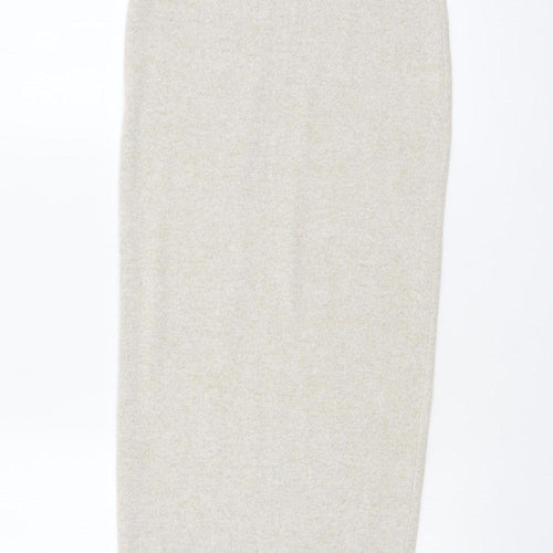 PrettyLittleThing Women Beige Size 8 Long Bodycon Knit Dress
