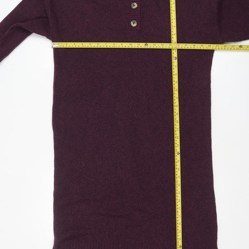Nutmeg Women’s Purple Knit Jumper Dress Size 12-14 Long Sleeve