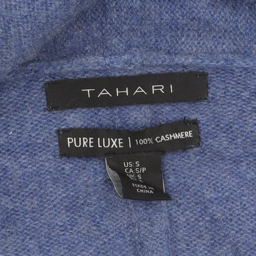 Tahari Women's Blue 100% Cashmere Open Cardigan Size S