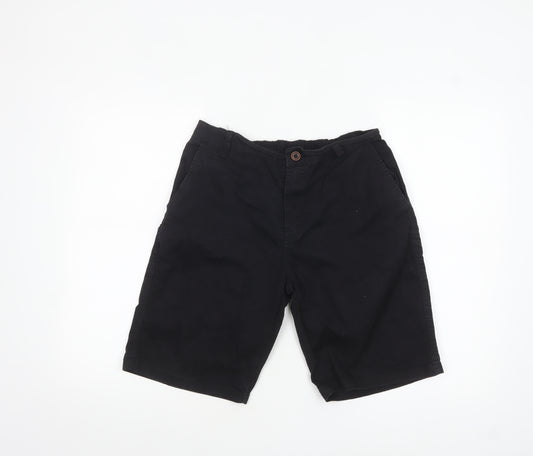 Only13 Mens Black Chino Shorts Size L 34in Regular Fit