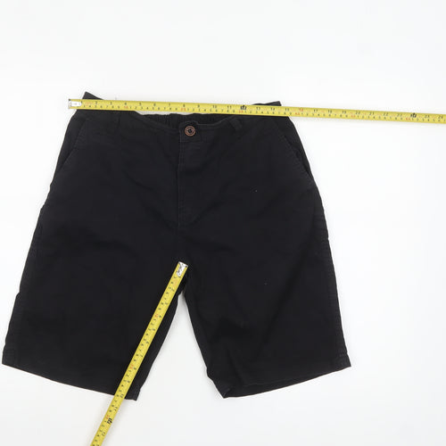 Only13 Mens Black Chino Shorts Size L 34in Regular Fit