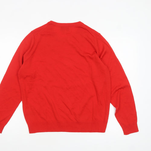 Marks and Spencer Women’s Red Merino Wool Crew Neck Jumper Size 16