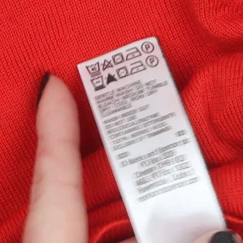 Marks and Spencer Women’s Red Merino Wool Crew Neck Jumper Size 16