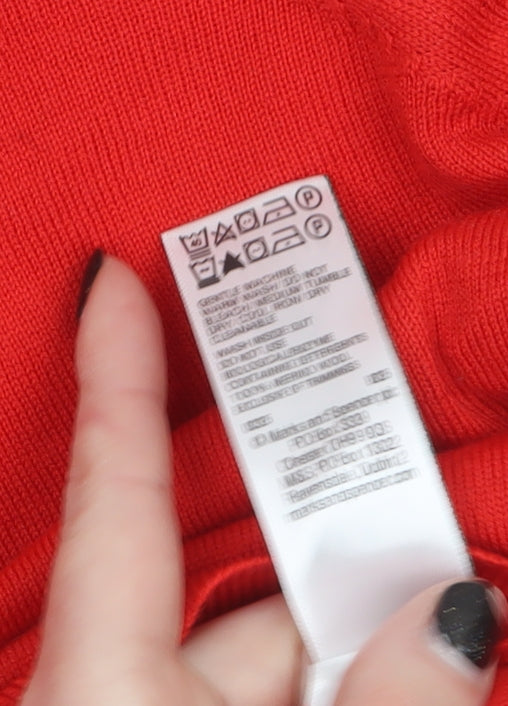 Marks and Spencer Women’s Red Merino Wool Crew Neck Jumper Size 16