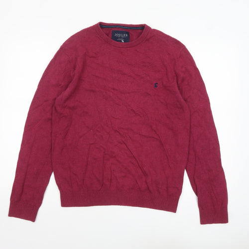 Joules Men's Red Cotton Crew Neck Pullover Jumper Size S