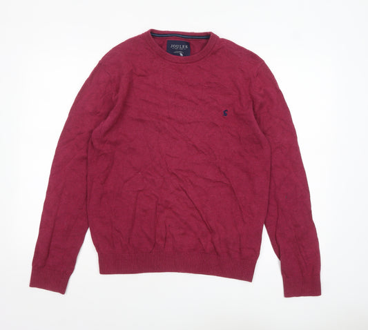 Joules Men's Red Cotton Crew Neck Pullover Jumper Size S