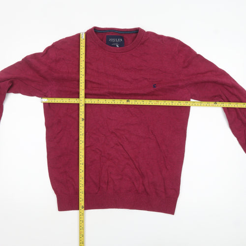 Joules Men's Red Cotton Crew Neck Pullover Jumper Size S