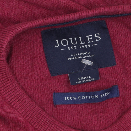 Joules Men's Red Cotton Crew Neck Pullover Jumper Size S
