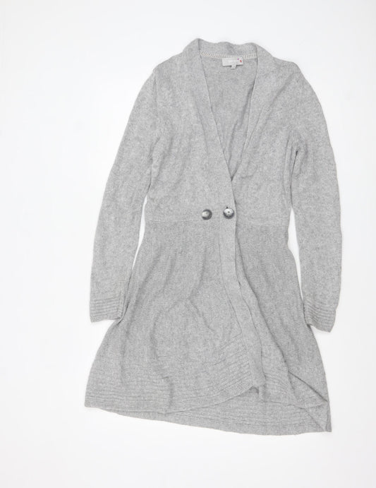 Marks and Spencer Per Una Women's Grey Cardigan Size 10 Knit Long Sleeve
