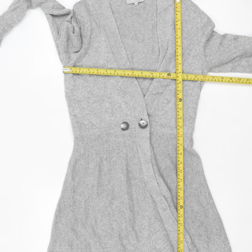 Marks and Spencer Per Una Women's Grey Cardigan Size 10 Knit Long Sleeve