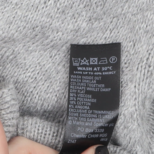 Marks and Spencer Per Una Women's Grey Cardigan Size 10 Knit Long Sleeve