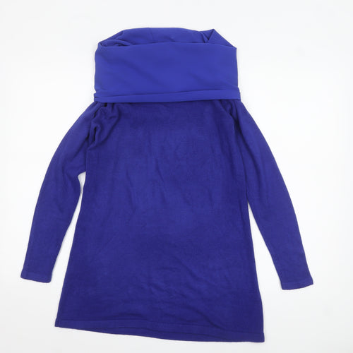 Marks and Spencer Women’s Blue Cowl Neck Tunic Jumper Size 8