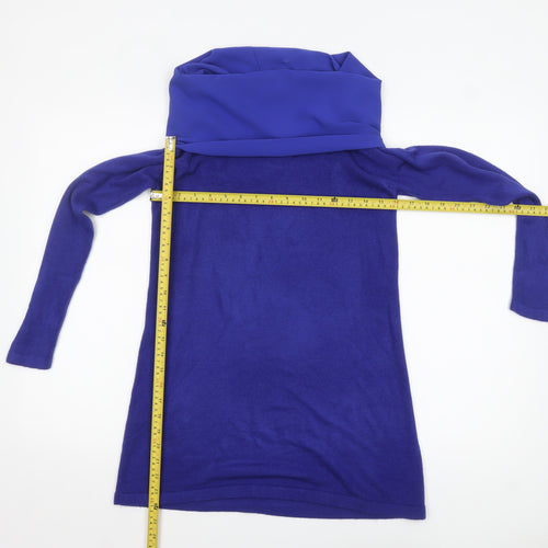 Marks and Spencer Women’s Blue Cowl Neck Tunic Jumper Size 8