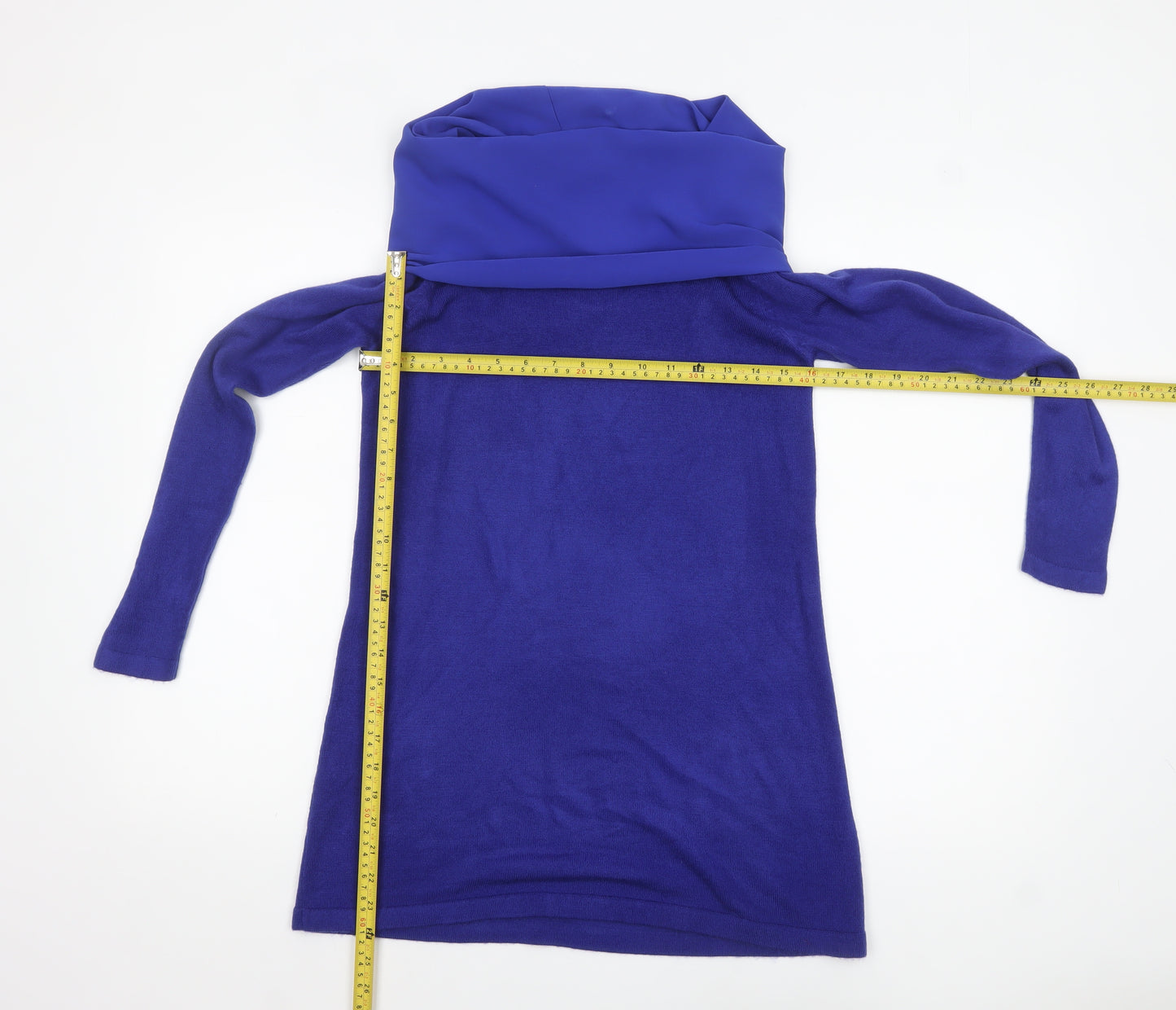 Marks and Spencer Women’s Blue Cowl Neck Tunic Jumper Size 8